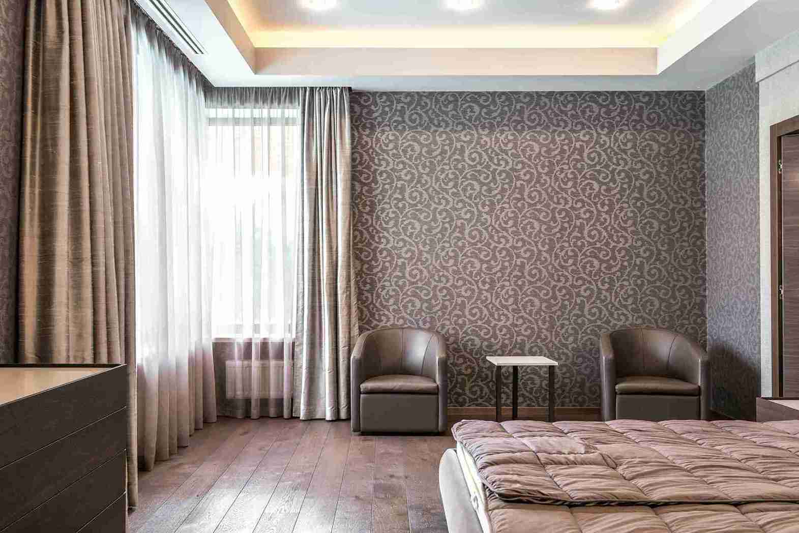 Rich brown textured curtain close-up — premium fabric quality by Veloura Drapery